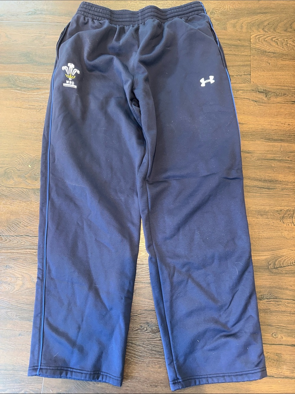 Under Armour Welsh Rugby Union Navy Sweat Pants Wales XL Joggers Zippper Pockets